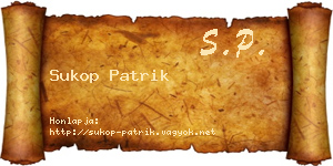 Sukop Patrik névjegykártya